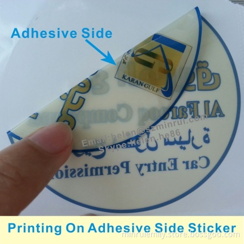 Self Adhesive Round Transparent Window Sticker Printing,one Time Use Destructive Vinyl Labels For Car Access License